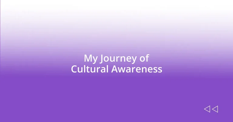 My Journey of Cultural Awareness