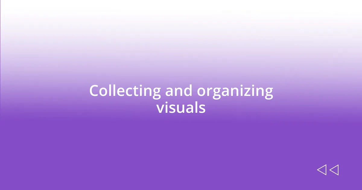 Collecting and organizing visuals