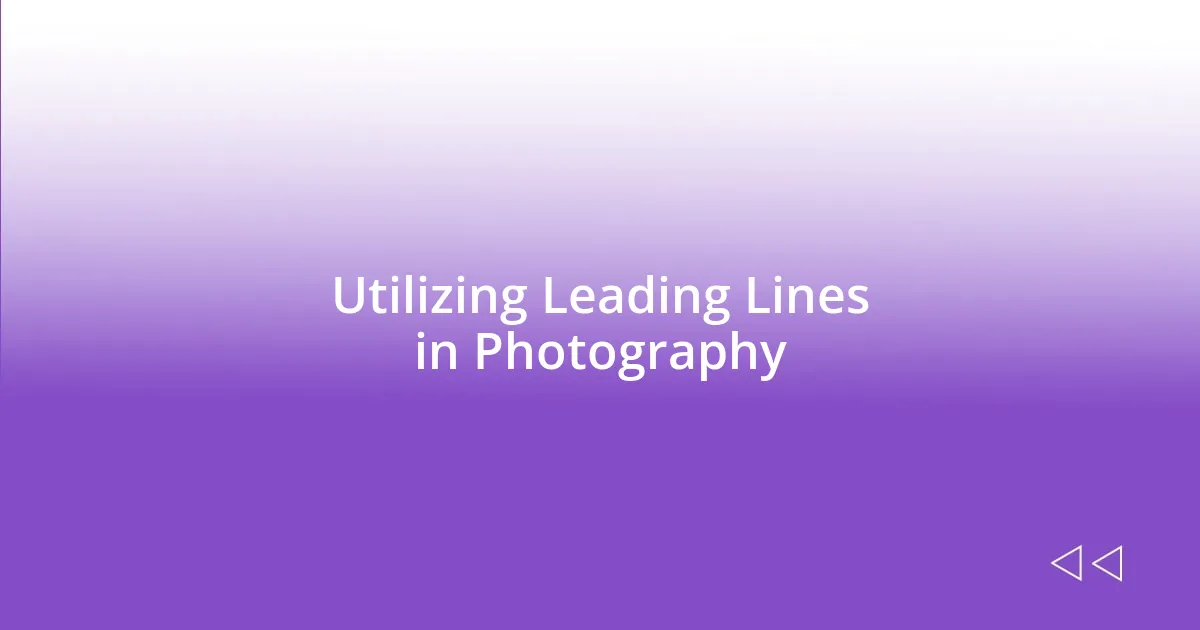 Utilizing Leading Lines in Photography